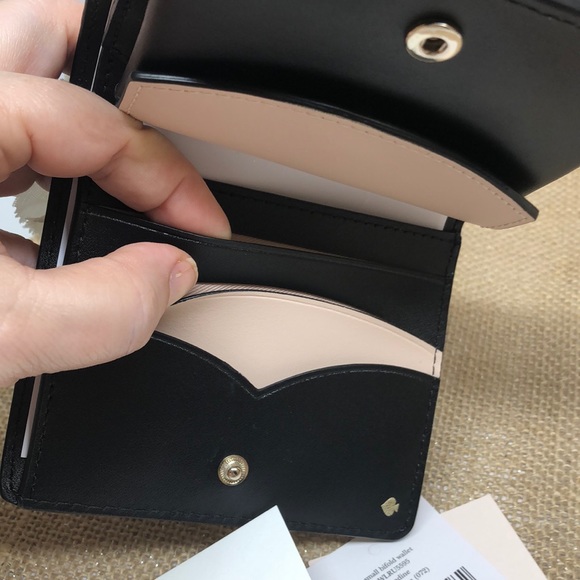 New! Kate Spade Small Bifold Wallet, Black/Dolce๐ - Picture 9 of 10